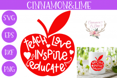 Love Teach Inspire Educate Teacher SVG Cut File Product Image 1