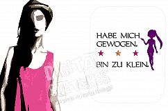 German Saying Bin zu klein Machine Embroidery Design Product Image 1