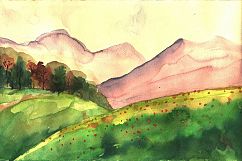 12 Artistic Watercolor Landscapes  Vector Copy Product Image 7