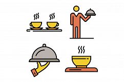 Waiter icons vector flat Product Image 1