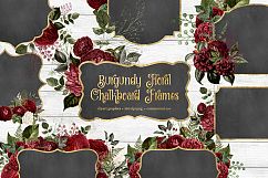 Burgundy Floral Chalkboard Frames Product Image 1