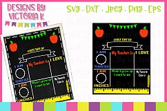 Back to school board, chalkboard style SVG Cut File Product Image 1