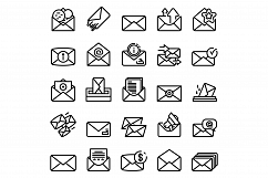 Envelope icons set, outline style Product Image 1