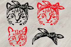 Cat Head whit Bandana SVG, Farm Kitten kitty Milk 829S Product Image 4