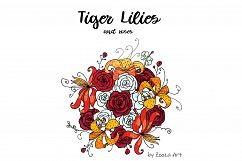 Tiger Lilies &amp; Roses - clip-art Product Image 6