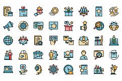 Product manager icons set vector flat Product Image 1