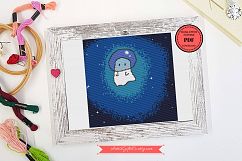 Cross Stitch Halloween ghost pattern PDF Embroidery design Product Image 2