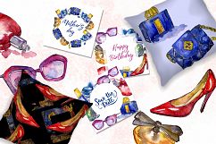 Fashion glamour illustration PNG watercolor set Product Image 3