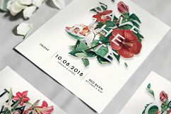 Modern Vintage Floral Wedding Invitation Suite Product Image 2