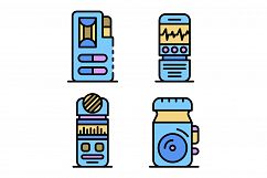 Dictaphone icons set vector flat Product Image 1