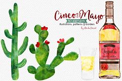 Cinco de Mayo Watercolor Illustrations &amp; Patterns Product Image 3