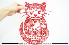 Cat paper cut SVG / DXF / EPS files Product Image 7