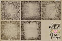 Damask Textures - Grunge Ornate Transparent Overlay Textures Product Image 6