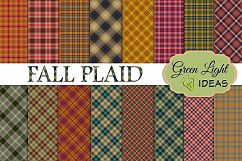 Fall Plaid Digital Papers, Plaid Backgrounds Product Image 1