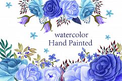 Watercolor blue flowers clip art Product Image 2