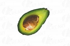 Watercolor Avocado clip art pack,avocado leaves and flowers Product Image 16
