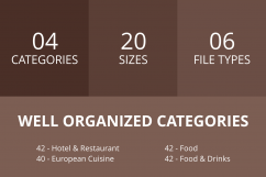 166 Restaurant &amp; Food Flat Greyscale Icons Product Image 3