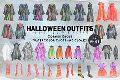 Watercolor Halloween Outfit Clipart Product Image 3