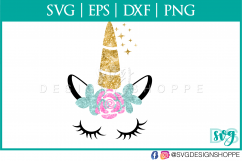 Unicorn Face SVG, Eyelashes SVG, Unicorn Print cute face svg Product Image 2