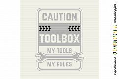 DIY Personalized Men&#039;s Toolbox decal design - My Tools My Rules!Ã‚Â - SVG DXF EPS PNG - Cricut &amp; Silhouette - clean cutting files Product Image 4