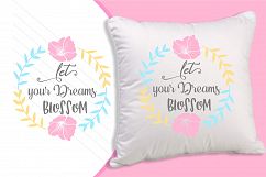 monogram flower svg, let your dreams blossom, dxf Product Image 1