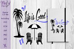Beach scene, Life is good, beach quote svg Product Image 1