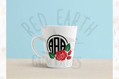 Circle monogram rose bundle in SVG,DXF,PNG,EPS,PDF format Product Image 2