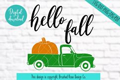 hello fall svg, truck clipart, hello fall clipart, truck svg Product Image 2