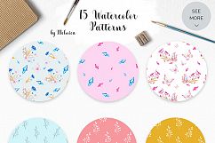 Butterflies and Crystals Seamless Patterns Bundle Product Image 1