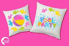 Pool party elements clipart, graphics pack AMB-902 Product Image 2