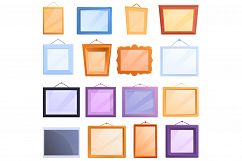 Photo Frame icons set, cartoon style Product Image 1