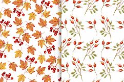 Autumn Watercolor Seamless Patterns Set Product Image 3