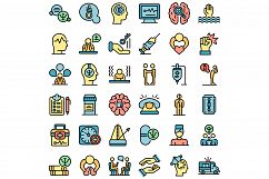 Supporting mental health icons set vector flat Product Image 1