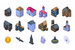 Creepy house icon, isometric style Product Image 1