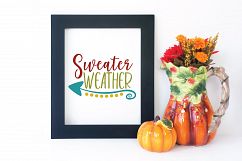 Sweater Weather SVG - Fall SVG Cut File - DXF EPS PNG JPG Product Image 5
