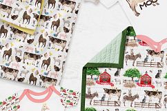 Farm Animals Watercolor Illustrations &amp; Patterns Product Image 6