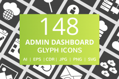 148 Admin Dashboard Glyph Inverted Icons Product Image 1