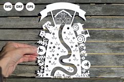 Tractor on the farm paper cut SVG / DXF / EPS files Product Image 1