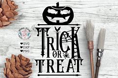 Trick or Treat Halloween Sign Cut File in SVG DXF PNG Product Image 1