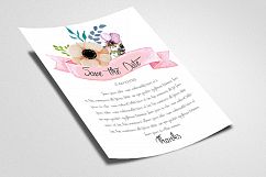 Double Sided Floral Save The Date Card Product Image 2