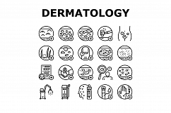 Dermatology Problem Collection Icons Set Vector Product Image 1