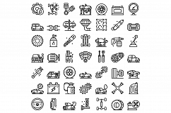 Car mechanic icons set, outline style Product Image 1