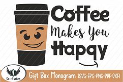 coffee svg, coffee makes you happy, coffee quote, cricut Product Image 1