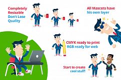Business Man Mascot Mega Pack Bundles - 48 ready position Product Image 6