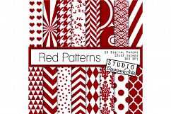 Red Patterns Digital Paper - Red Patterned Backgrounds Product Image 1