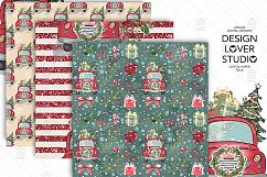 Santa Claus Car digital paper pack Product Image 4