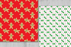 Gingerbread Digital Paper, christmas digital paper, Holiday Background, Gingerbread men digital paper. Product Image 2