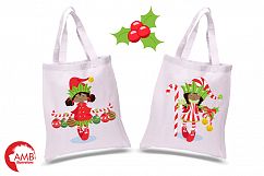 Christmas African American elves clipart, graphics, illustrations AMB-196 Product Image 4