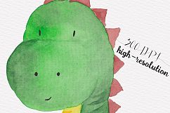 Cute Dinisaur Watercolor clipart Product Image 2