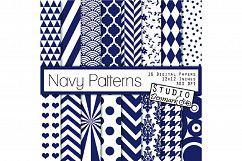 Navy Patterns Digital Paper Product Image 1